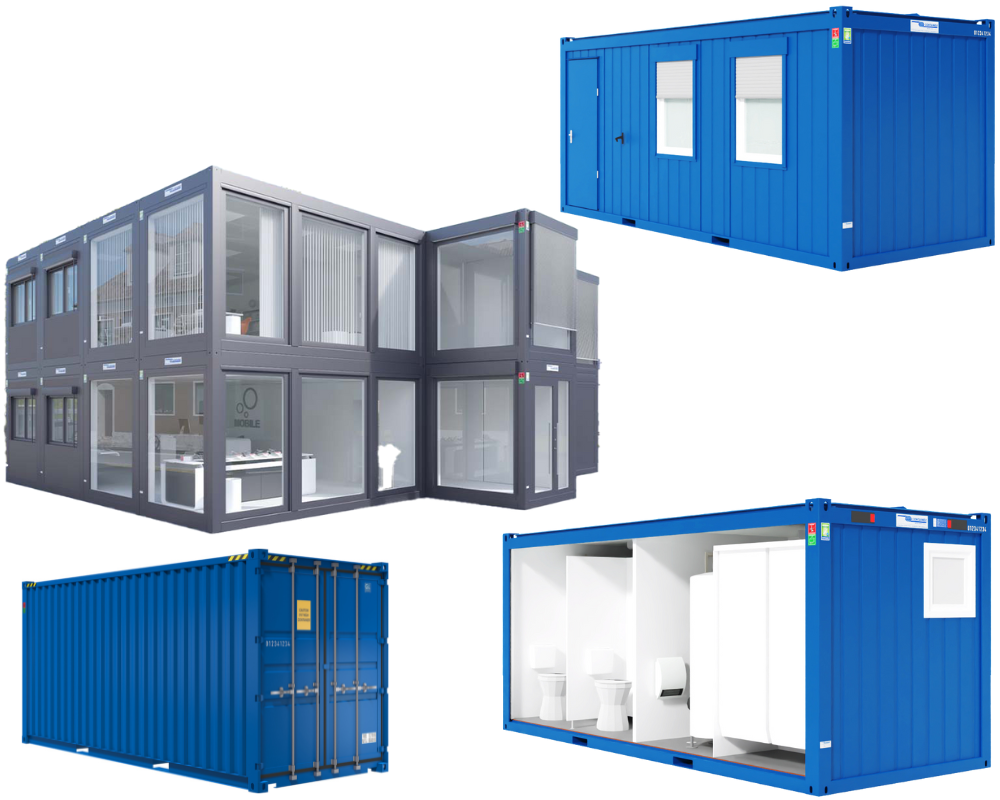 Raumcontainer, Bürocontainer, Sanitärcontainer mieten im Gerach MIETpark